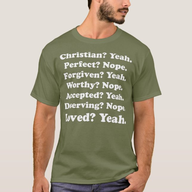 Camiseta Christian sim Perfect Nope Foviven Sim Worth (Frente)