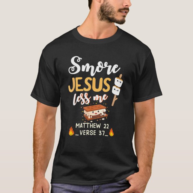 Camiseta Christian Smore Jesus Menos Mim Chocolate Camarão  (Frente)