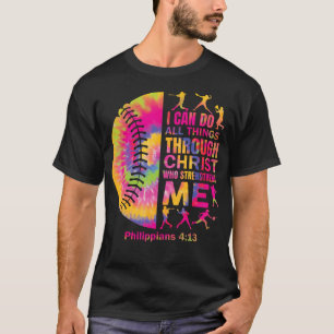 Camiseta Christian Softball Eu Posso Fazer Todas As Coisas 