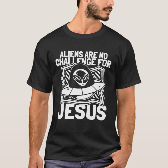 Camiseta Christian Spaceship Christianity Catholic Bible Al (Frente)