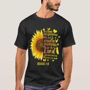 Camiseta Christian Sunflower Joshua 19 Bíblias Verse Girls 