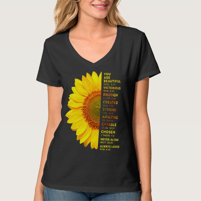Camiseta Christian Sunflower Você É Um Belo Vitorioso (Frente)