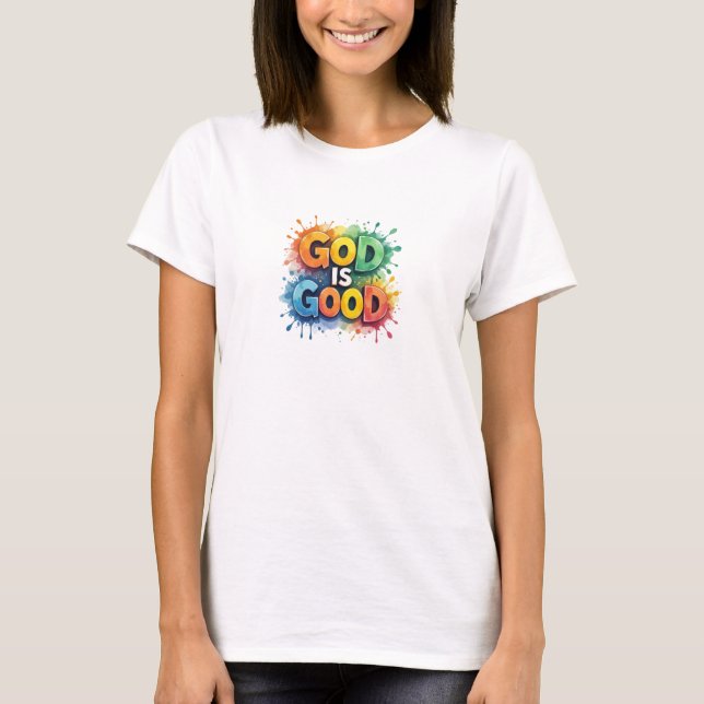 Camiseta Christian T-Shirt GOD É BOM (Frente)