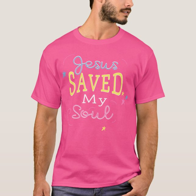 Camiseta Christian Tee Jesus Salvou Minha Citação De Texto  (Frente)