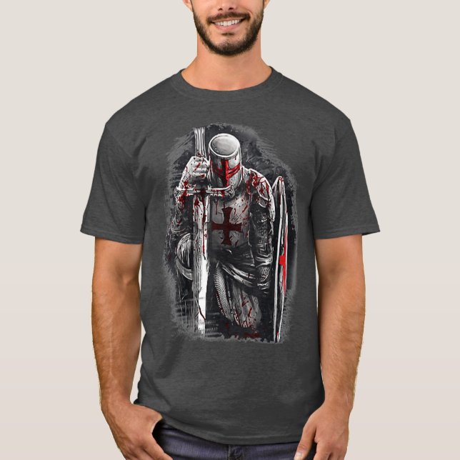 Camiseta Christian Templar Knights Costume Rosary Warrior (Frente)