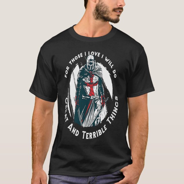Camiseta Christian Templar Knights Rosary Crusader Warrior (Frente)
