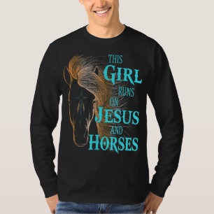 Camiseta Christian This GIRL CORRE NO JESUS & HORSES Equest