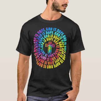 Camiseta Christian Tie Dye Deus é Dope Gift para Crianças e