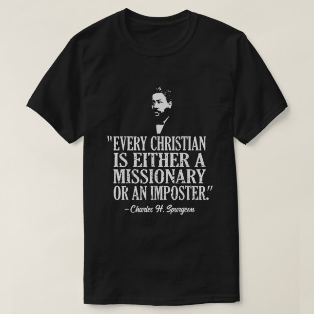 Camiseta Christian Um Missionário Ou Impostor Charles Spurg (Frente do Design)