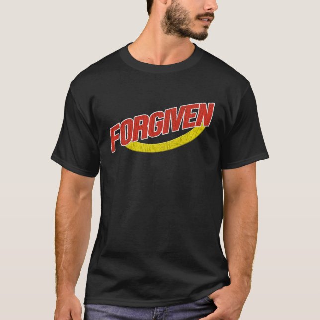 Camiseta Christian Vintage: Gráfico cristão perdoado (Frente)