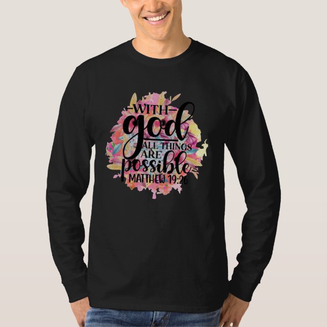 Camiseta Christian With God All Things Are Possible Bible W (Frente)