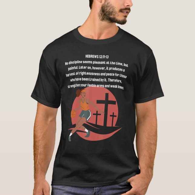 Camiseta Christian Women Girl Basketball Bible Scripture Ve (Frente)