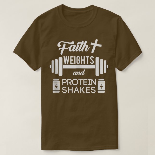 Camiseta Christian Workout Faith Pesam Proteínas (Frente do Design)
