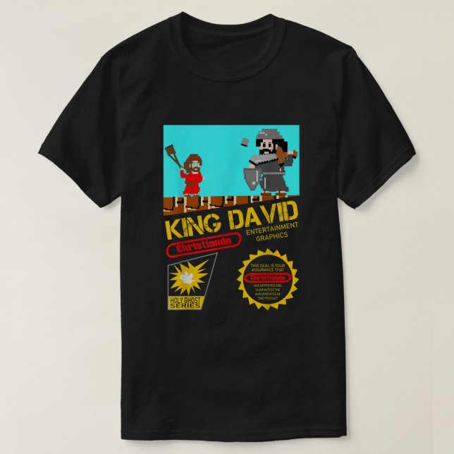 Camiseta CHRISTIANDO Slay Como David Funny David Vs Goliath (Frente do Design)