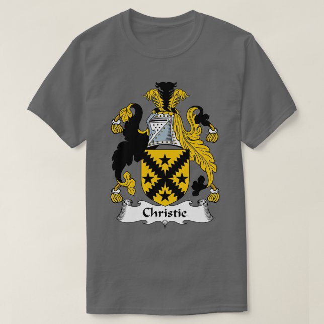 Camiseta Christie Casaco de Braços, Christie Family Crest (Frente do Design)