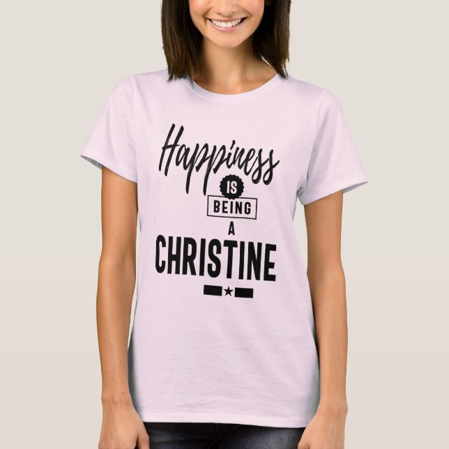 Camiseta Christine Personalised Name Birthday Gift (Frente)
