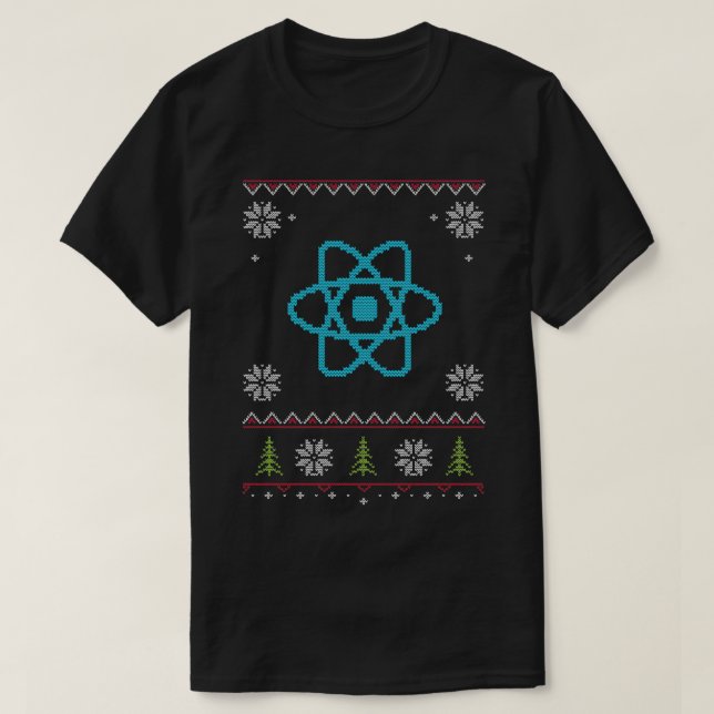 Camiseta Christm do Programador JavaScript ReactJS Ugly Swe (Frente do Design)