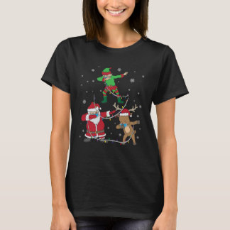 Camiseta Christmas 2020 Dabbing Santa Elf Reindeer Face Mas