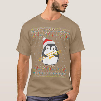 Camiseta Christmas 2021 Ugly Xmas Sweater Penguin Trombone