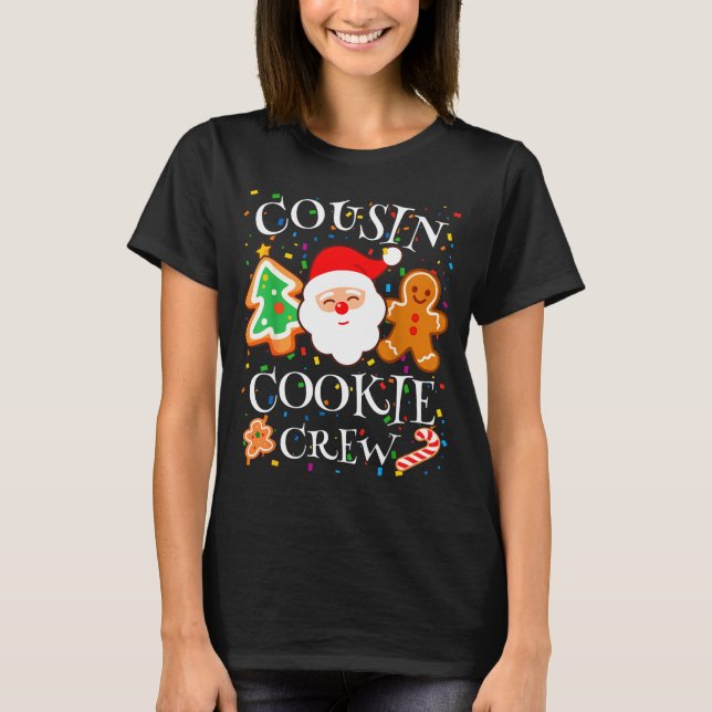 Camiseta Christmas 2025 Cousin Cookie Baking Crew Squad Fam (Frente)