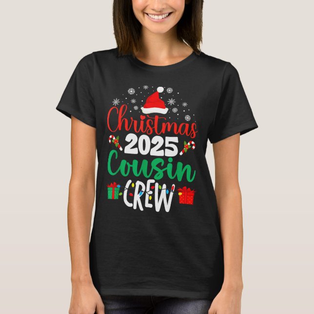 Camiseta Christmas 2025 Cousin Crew Xmas Matching Family Gr (Frente)