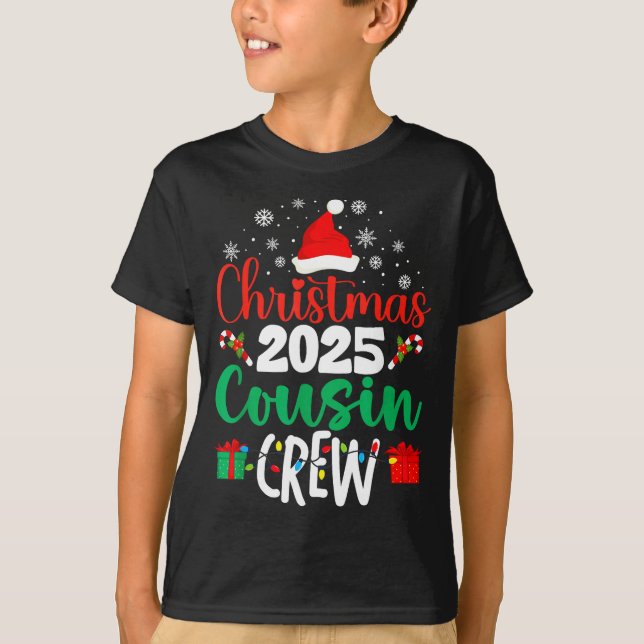 Camiseta Christmas 2025 Cousin Crew Xmas Matching Family Gr (Frente)
