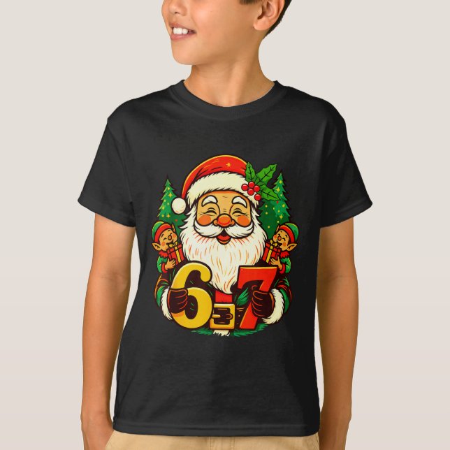 Camiseta Christmas 67 Funny Xmas Santa Six Seven Meme Gen A (Frente)
