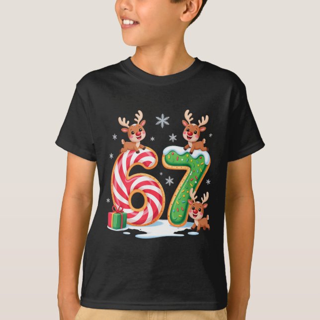 Camiseta Christmas 67 Funny Xmas Six Seven Ugly Sweater 6-7 (Frente)