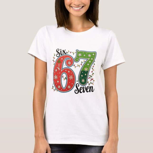 Camiseta Christmas 67 Tee Six Seven Meme de Natal  (Frente)