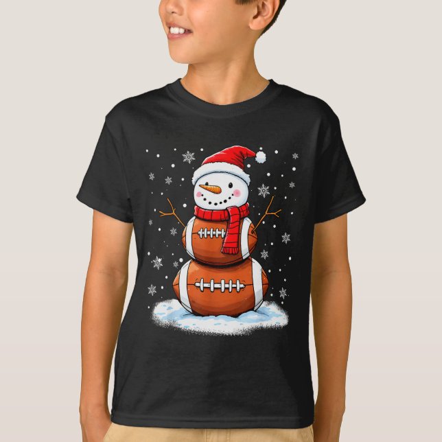 Camiseta Christmas American Football Snowman Xmas Srt Men B (Frente)