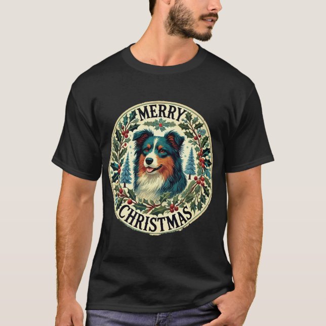 Camiseta Christmas Australian Shephard (Frente)