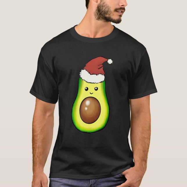 Camiseta Christmas Avocado Tree Lights Food  Xmas Vegan (Frente)