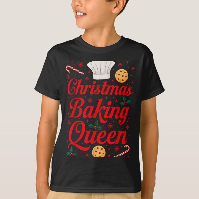 Camiseta Christmas Baking Queen Funny Xmas Cookie Lover Wom (Frente)