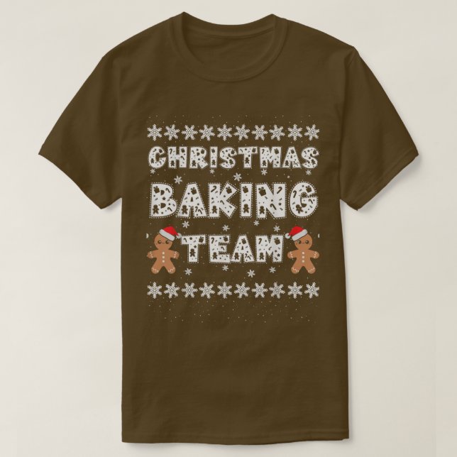 Camiseta Christmas Baking Team Gingerbread Men with Xmas Ha (Frente do Design)