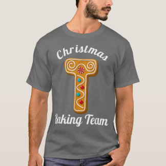 Camiseta Christmas Baking Team Letter T Holiday Matching Fa