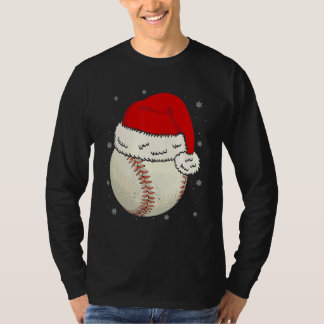 Camiseta Christmas Baseball Ball Santa Hat Xmas Boys Catche