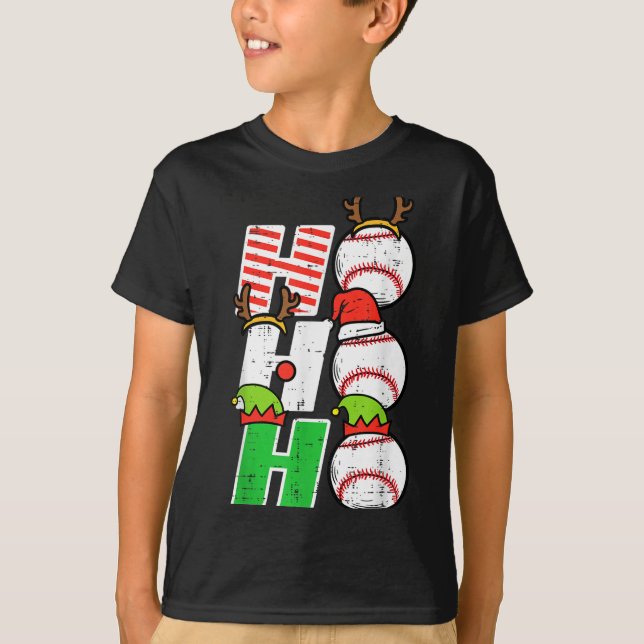Camiseta Christmas Baseball Ho Ho Ho Funny Xmas Srts Men Bo (Frente)