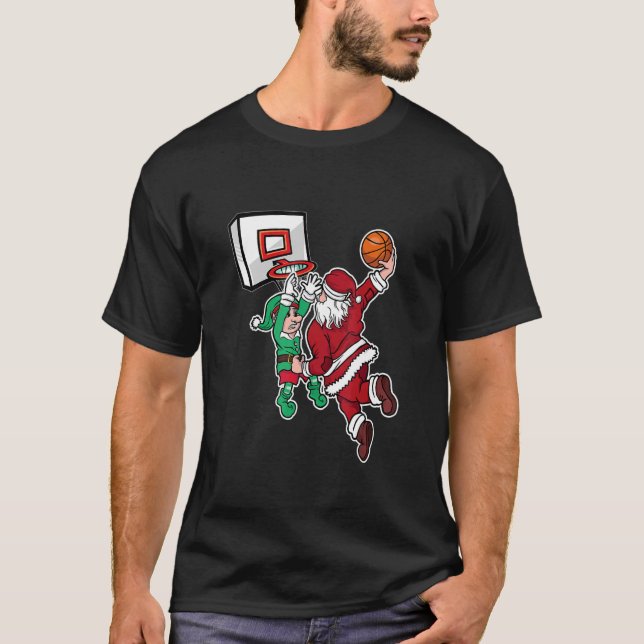 Camiseta Christmas Basketball Player Santa Dunk Xmas (Frente)