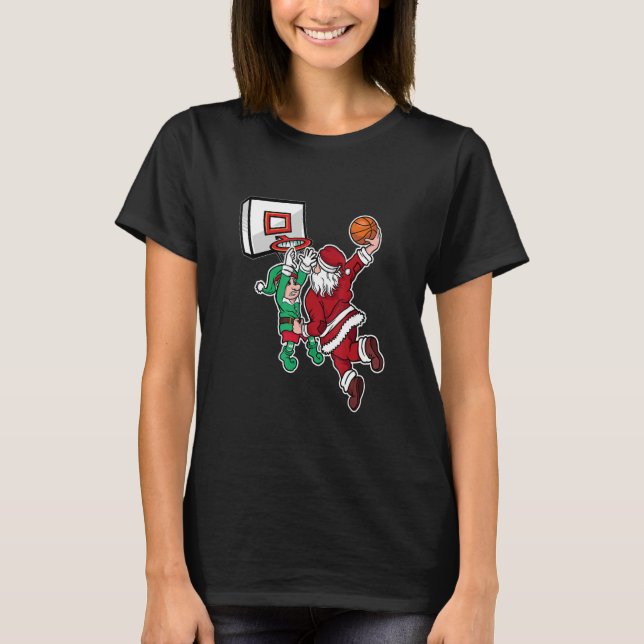 Camiseta Christmas Basketball Player Santa Dunk Xmas (Frente)