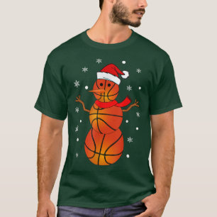 Camiseta Christmas Basketball Snowman Kids Basketball Chri