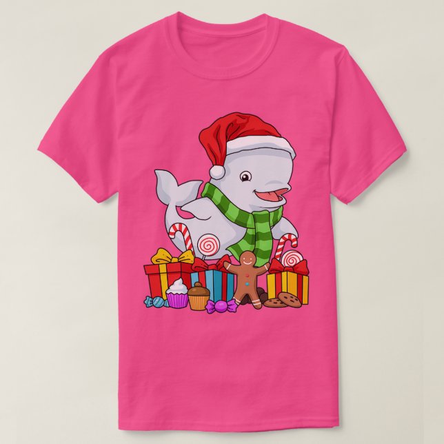 Camiseta Christmas Beluga Whale Gift Kids Christmas Gift Me (Frente do Design)