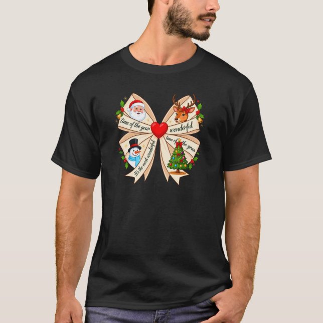 Camiseta ​Christmas Bow Classic Holiday Characters (Frente)