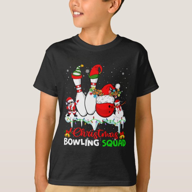 Camiseta Christmas Bowling Squad Dabbing Santa Elf Bowling  (Frente)