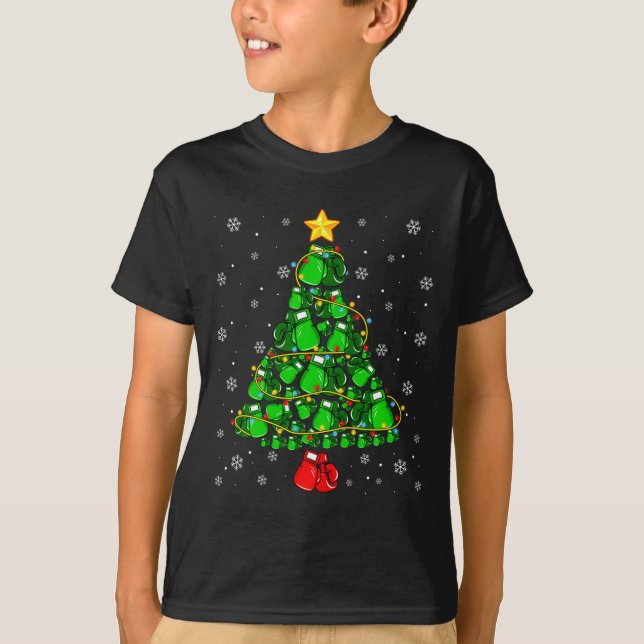 Camiseta Christmas Boxing Srts Lover Xmas Tree Lights Paj  (Frente)