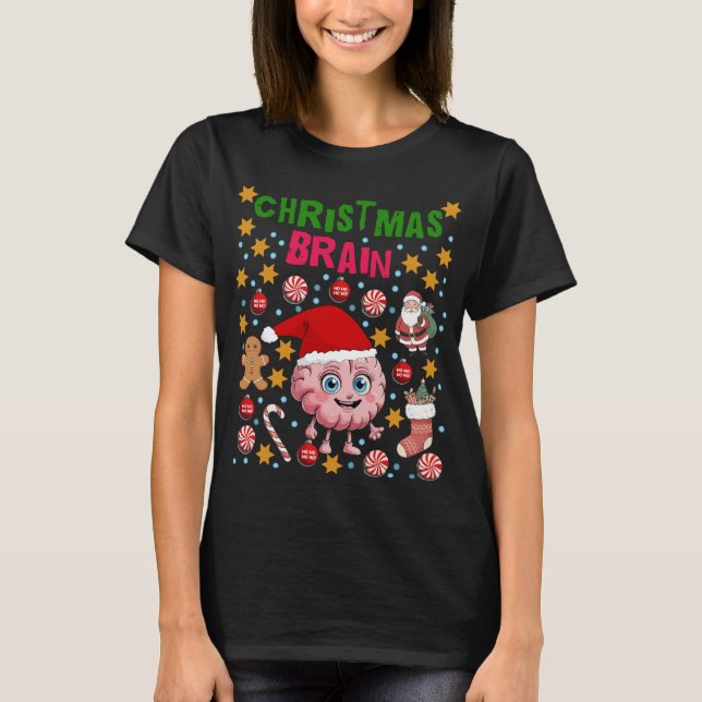 Camiseta Christmas Brain, Newest  (Frente)