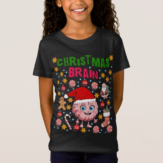 Camiseta Christmas Brain, Newest  T-Shirt (Frente)