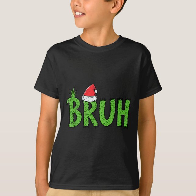 Camiseta Christmas Bruh Santa Hat Funny Xmas Meme Humor Men (Frente)
