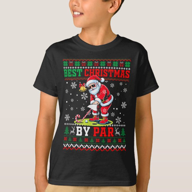Camiseta Christmas By Par Santa Sweater Playing Golf Golfer (Frente)