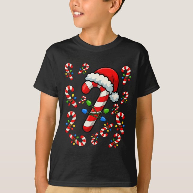Camiseta Christmas Candy Cane Crew Xmas Holiday Family Matc (Frente)