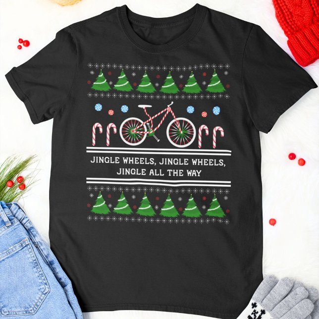 Camiseta Christmas Candy Cane Cycling (Criador carregado)